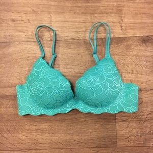 Blue Victoria’s Secret lace push up bra